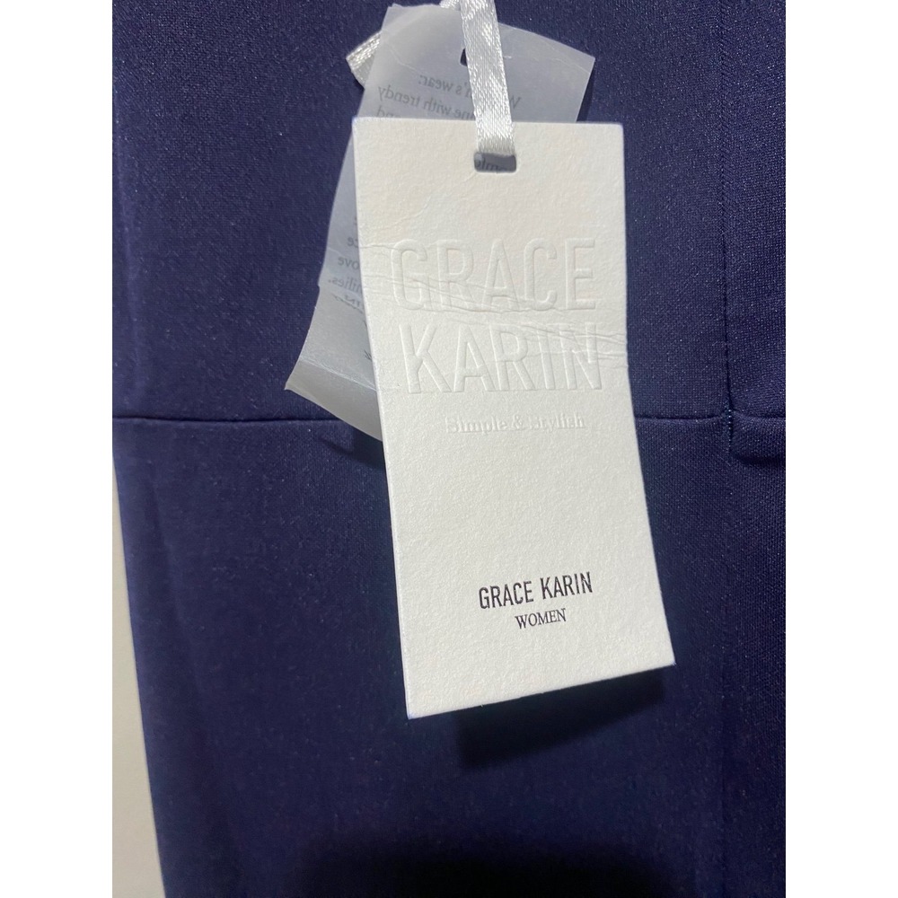 NWT Grace Karin Spaghetti Strap Bodycon Dress, Navy Blue, XXL - Picture 7 of 7